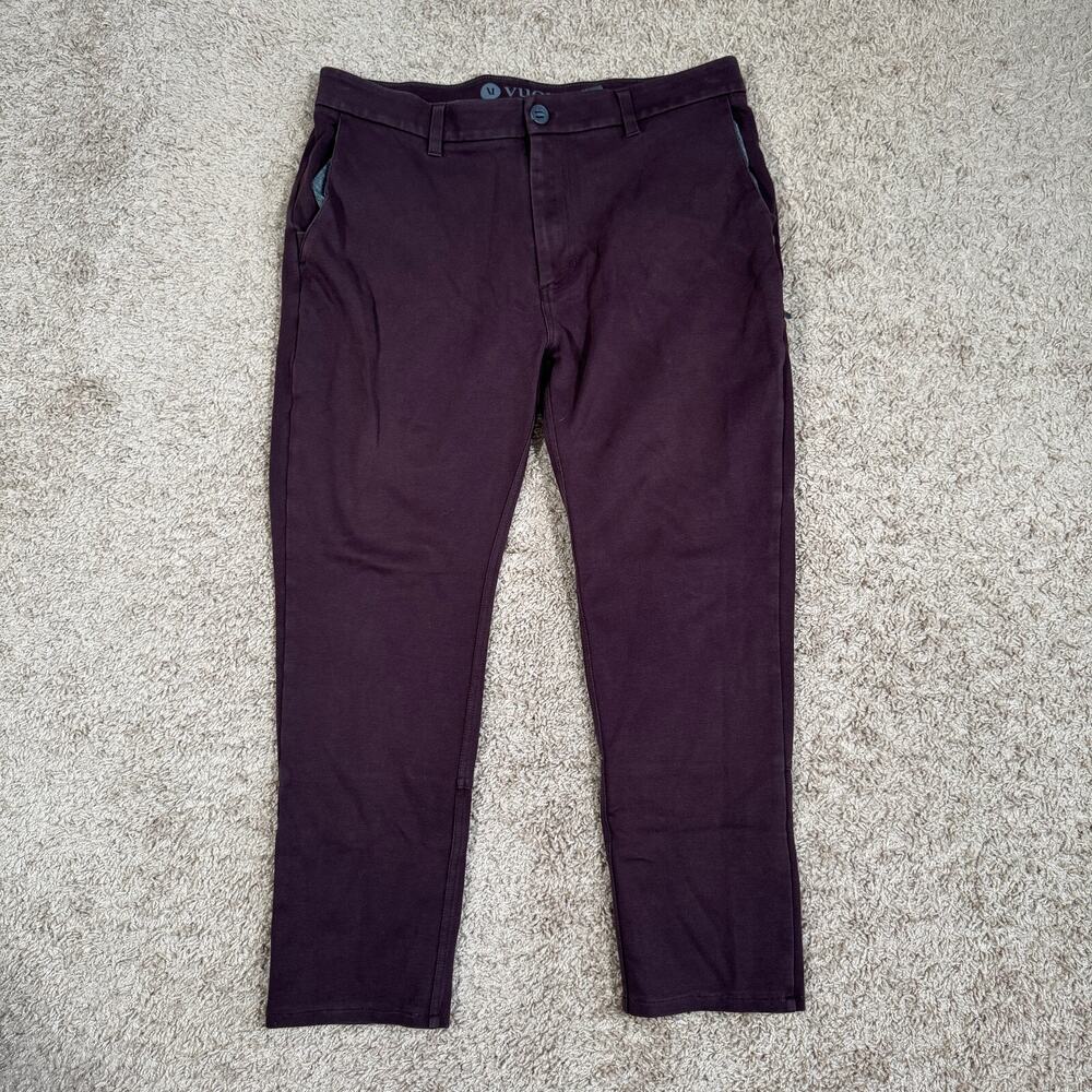 Vuori Pants Mens 34x24 Red Everything Chino Slim Stretch Performance V420